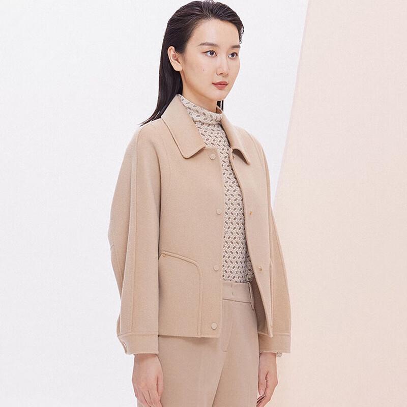 JESSIE Women's Elegant Lapel Short Wool Blend Coat