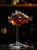Creative Porcupine Fish Shape Cocktail Glass Diodon Nicthemerus Shape Goblet Glass