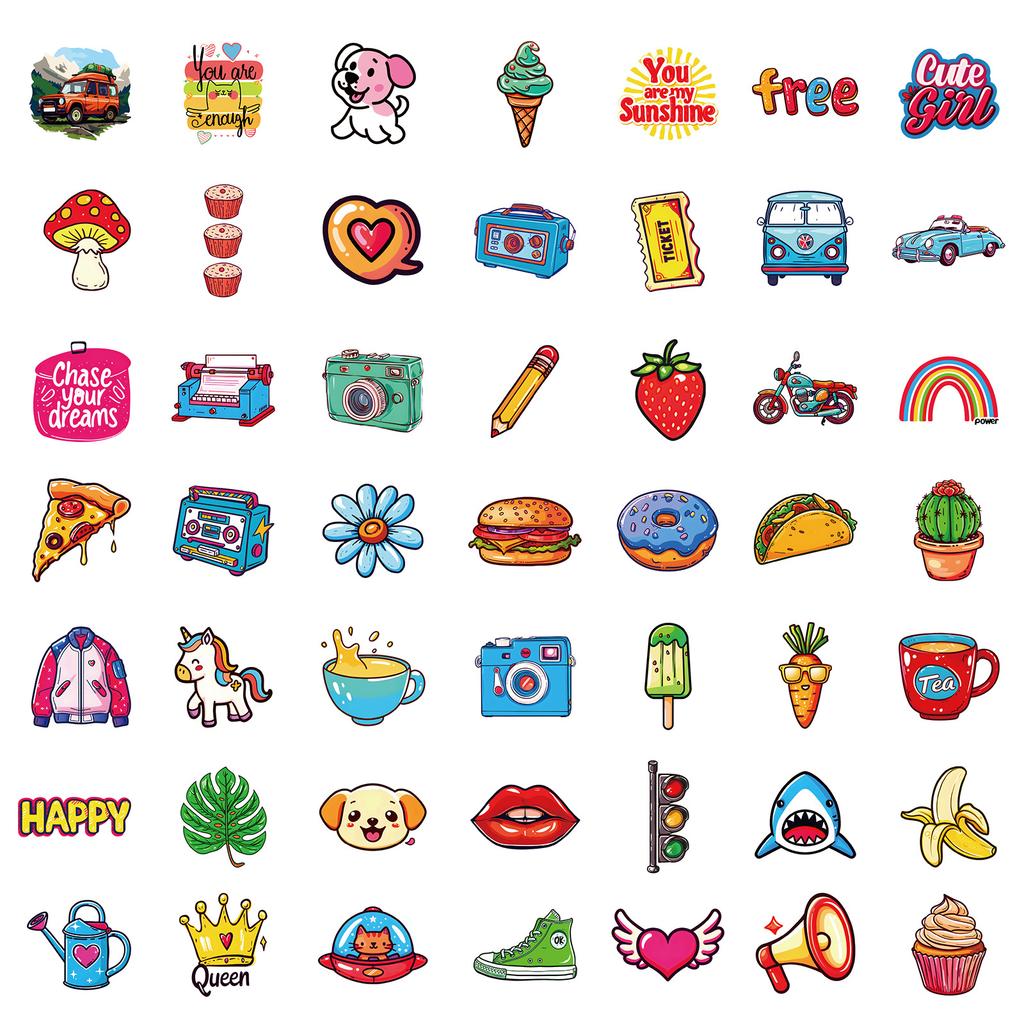 200 Hand-Painted Illustration Stickers European And American Style Series Graffiti Stickers Children'S Stickers