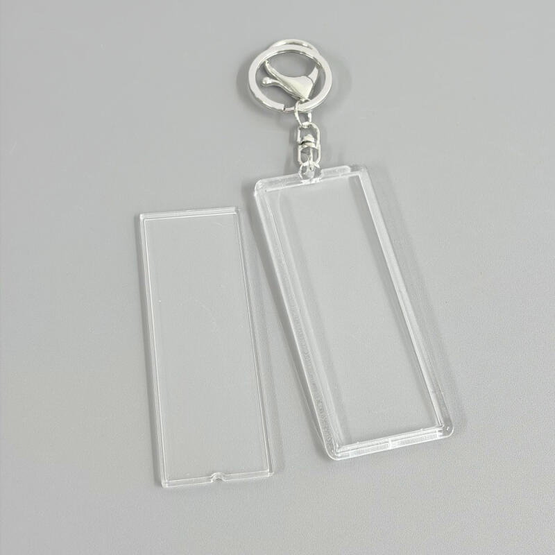 Acrylic transparent photo frame keychain with favorite photo frame, long type