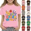 Children's Casual and Fashionable Round-Neck Printed Short-Sleeve Top for Back-to-School