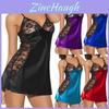 Elegant Womens Lace Strap Lingerie Sleepwear Night Gown Babydoll Dress Set