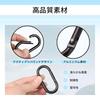 Carabiner, Small, Oval, Strong, 6 Spring Hooks, Black, Durable, Anti-Theft,