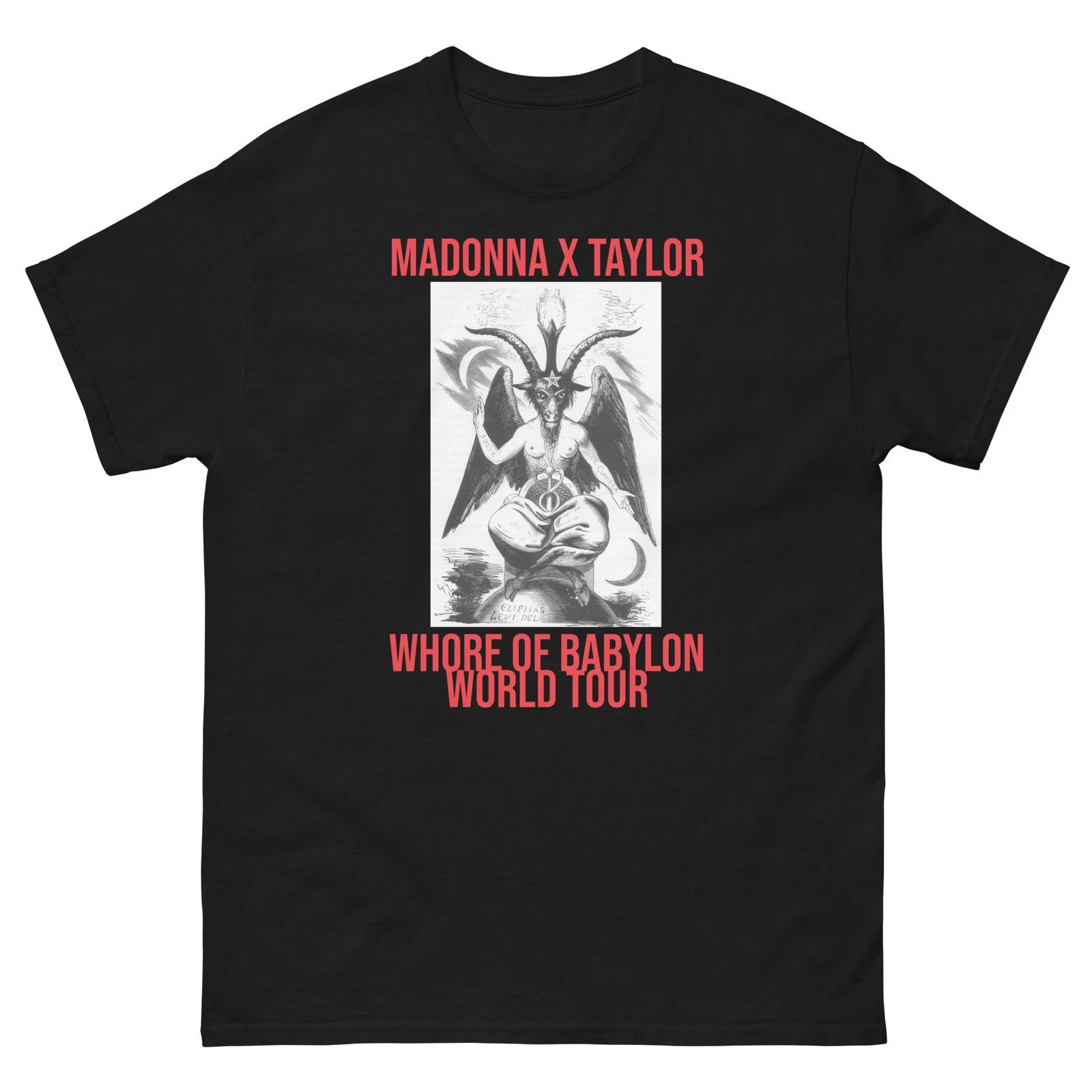Madonna Taylor Whore Of Babylon World Tour black tee shirt t-shirt M