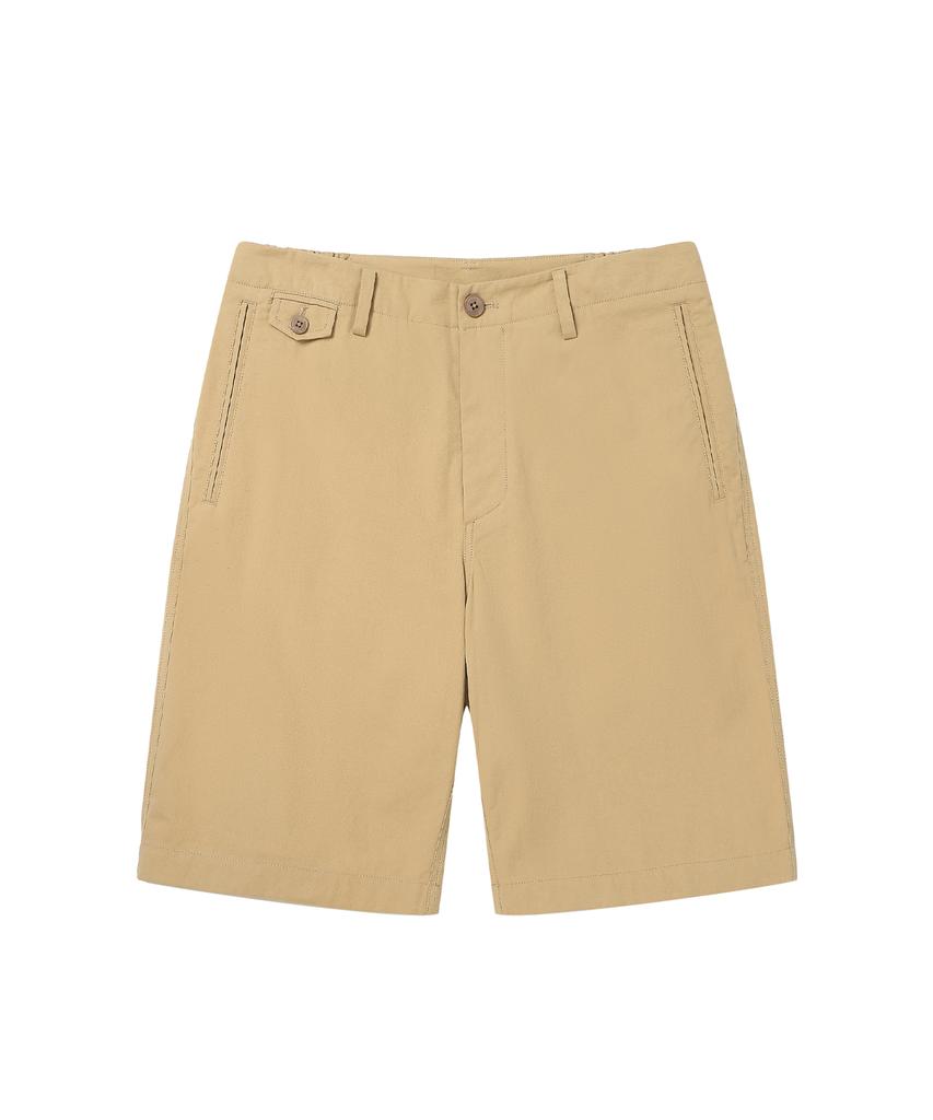 SOLEW Cotton Flat Shorts_Beige