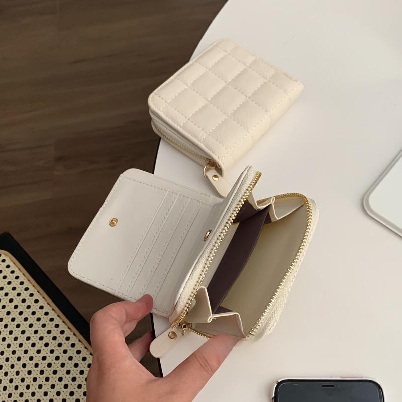 

Крем-вафельный текстурированный кошелек для монет, компактный многосекционный кошелек на молнии для ключей, наушников, мелочи и помады - идеальный дорожный аксессуар бежевый