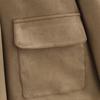 Women's Suede Pocket Jacket with Turn-Down Collar - 2024 Autumn Casual European & American Style