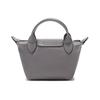 Longchamp Le Pliage Cuir Minimalist Fashion Solid Color Lambskin Dumpling Bag Tote Shoulder Crossbody Mini Women bags Dove-Gray 10147757P55