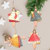 4 Pieces Christmas Metal Angle Tree Ornaments,Color Girl Small Angel  With Hanging String For Christmas Tree Decorations