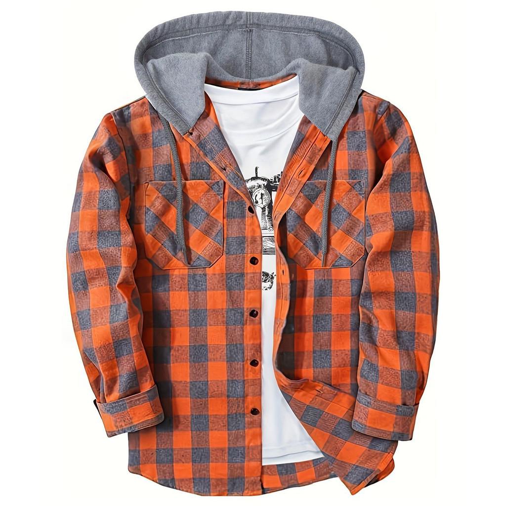 Men's Fashion Trend Hooded Checkered Sportswear