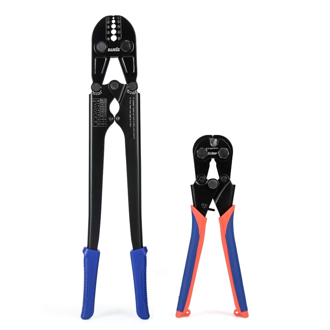 

IWISS Oval Sleeve Wire Rope Aluminum Sleeve Crimping Crimps and Cuts Cutter, Machine, 1.58mm-5.0mm, IWS-1608B/CWR60