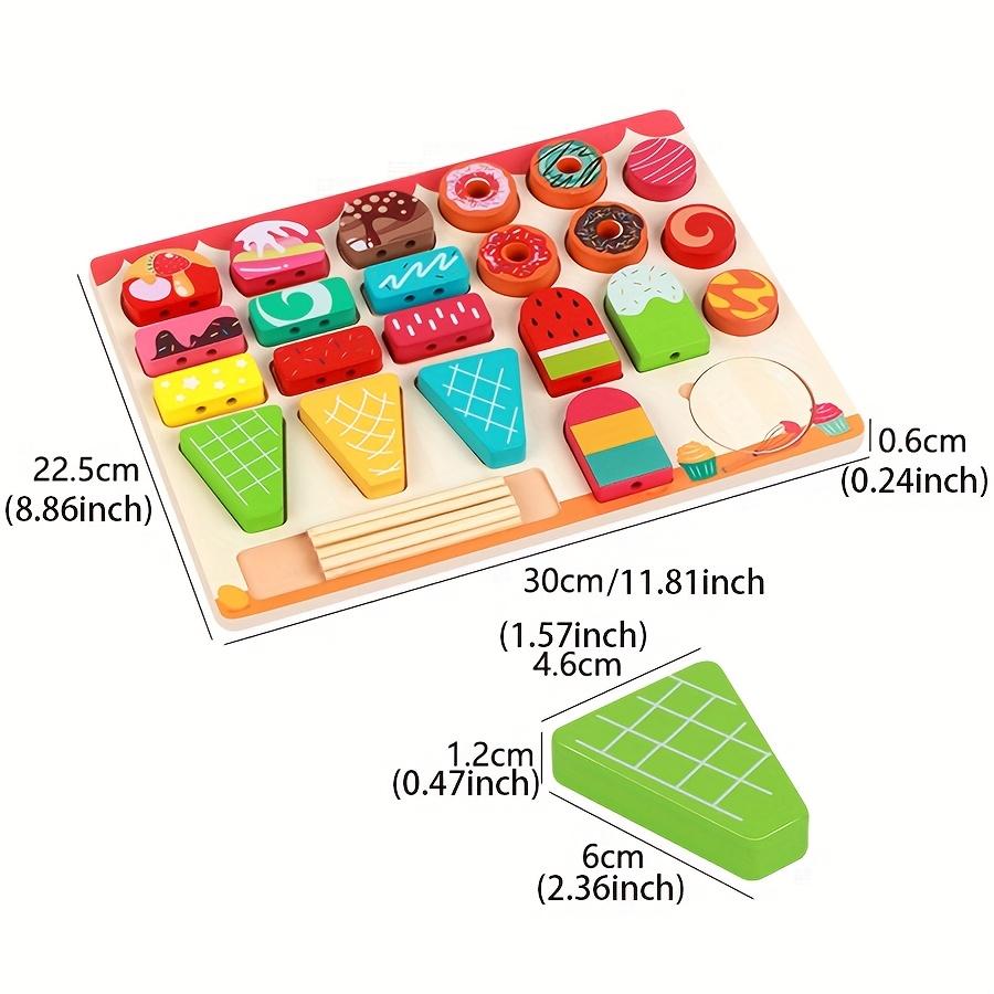 Wooden Ice Cream Set, Ice Cream Doughnut, And Cookie Combination For Role Play Kitchen Baking And Parent-Child Interaction