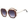 New Personalized Rice Nail Polygonal Large Frame Sunglasses Ins Fashion Women's Trend Hollow Metal Sunglasses