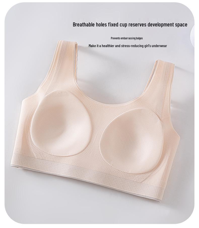 525 New Girls' Vest with Wide Straps: Breathable, Comfortable 2-in-1 Sports Underwear for Growth Period