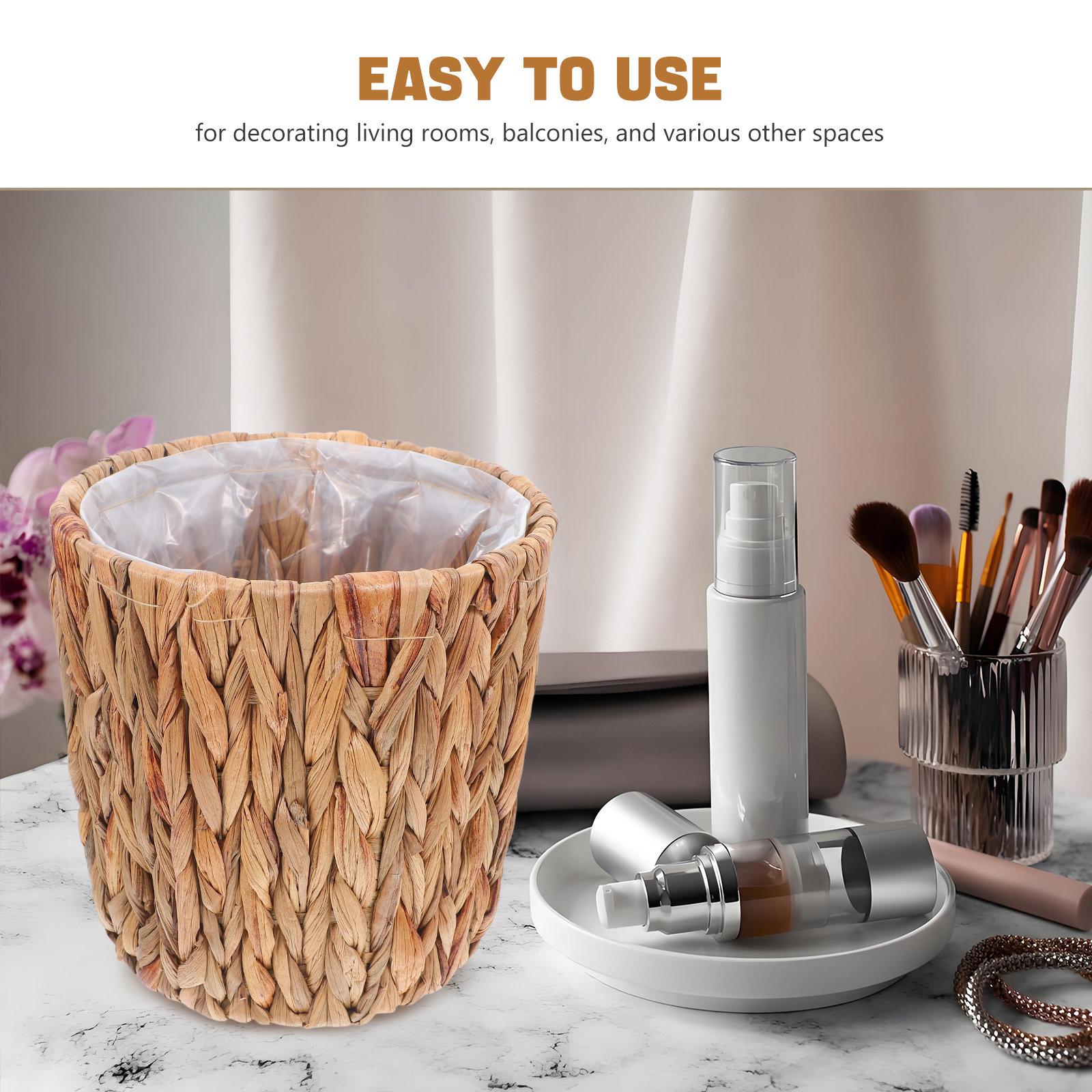 Woven Straw Decorative Seagrass Basket Handwoven Planter 20x20cm Indoor Outdoor Plant Holder Storage Basket for Home Garden 15X15X15CM