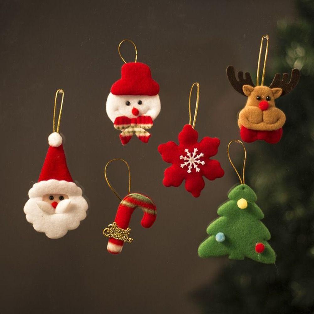 Cute Santa Claus Cartoon Fabric Pendant Snowman Nordic Style Xmas Tree Decor Mini Exquisite Christmas Hanging Ornament Festival