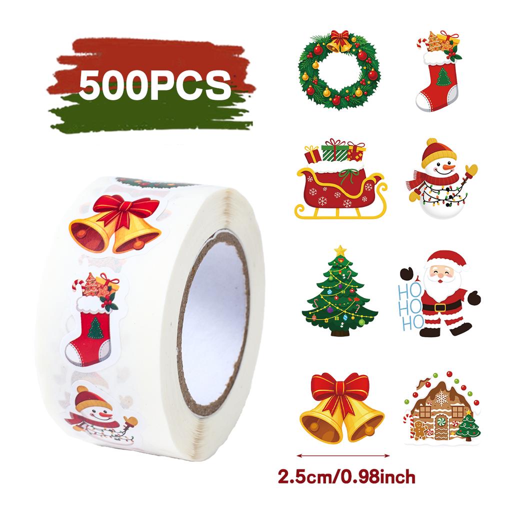 500pcs Christmas Gift Sticker Happy 2026 New Year Merry Christmas Gift DIY Gift Package Envelope Decoration Seal Labels Sticker
