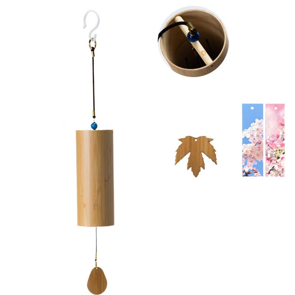 Handmade Bamboo Wind Chimes Hand Cranked Yard Pendant Garden Decoration Musical Windchime  Patio