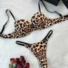 Lingerie sexy stampa leopardo set reggiseno e perizoma sexy set intimo comodo push-up