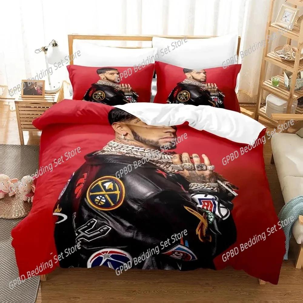 3D Print Anuel Aa Real Hasta La Bedding Set 3D Printed Suitable For Bedroom Duvet Cover Set With Pillowcases Kids Home Textile
