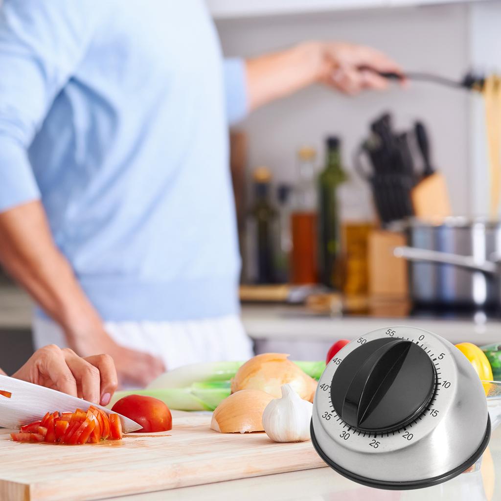 Kitchen Countdown Timer Magnetic 60 Minute Wind Up Mechanical Timer Stainless Steel for Home Restaurant