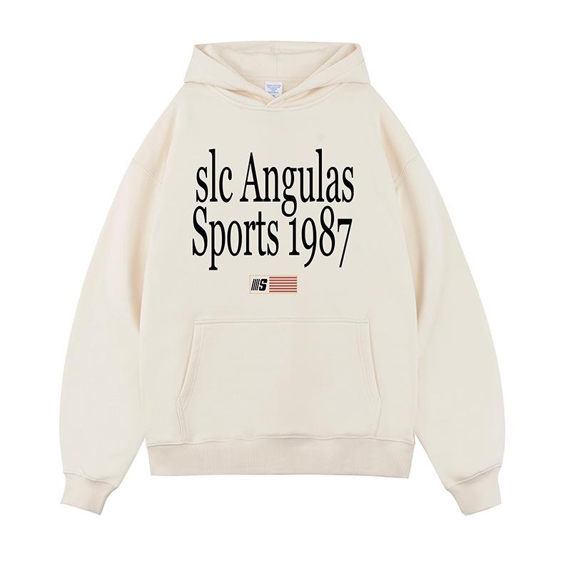 

Печать на пуловере и бархатный худи для мужчин, новинка осени и зимы, расслабленный крой для отдыха S