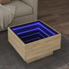 Vidaxl Stolik Kawowy Z Led, Dąb Sonoma, 50X50X30 Cm