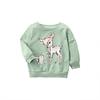 Girls' Long-Sleeved Sweatshirt Spring & Fall 2025 New Pure Cotton Off-Shoulder Fashionable Animal Print Casual Kidsren's Baby Top