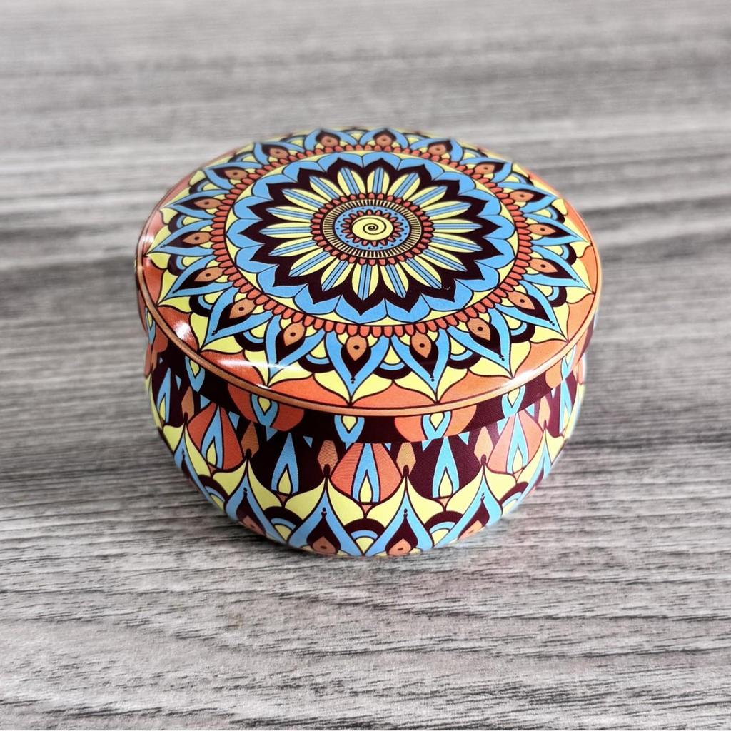 Cross-Border 2.2oz Scented Candle Tin - Candy Flower Tea Pear Design Gift Box