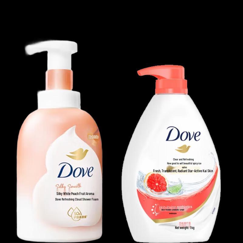 Dove White Peach Foaming & Refreshing Body Wash Set