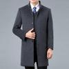 Men's Mid-Length Woolen Coat - Winter Style for Middle-Aged & Seniors, Thick and Warm Windbreaker