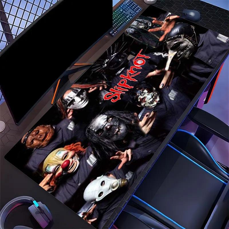 Slipknot Gradient Orange Yellow Background Logo Large Gaming Mouse Pad Non Slip Desk Mat for Metal Fans
