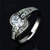 Female Crystal Green Oval Zircon Stone Engagement Ring Cute Wedding Jewelry For Women
