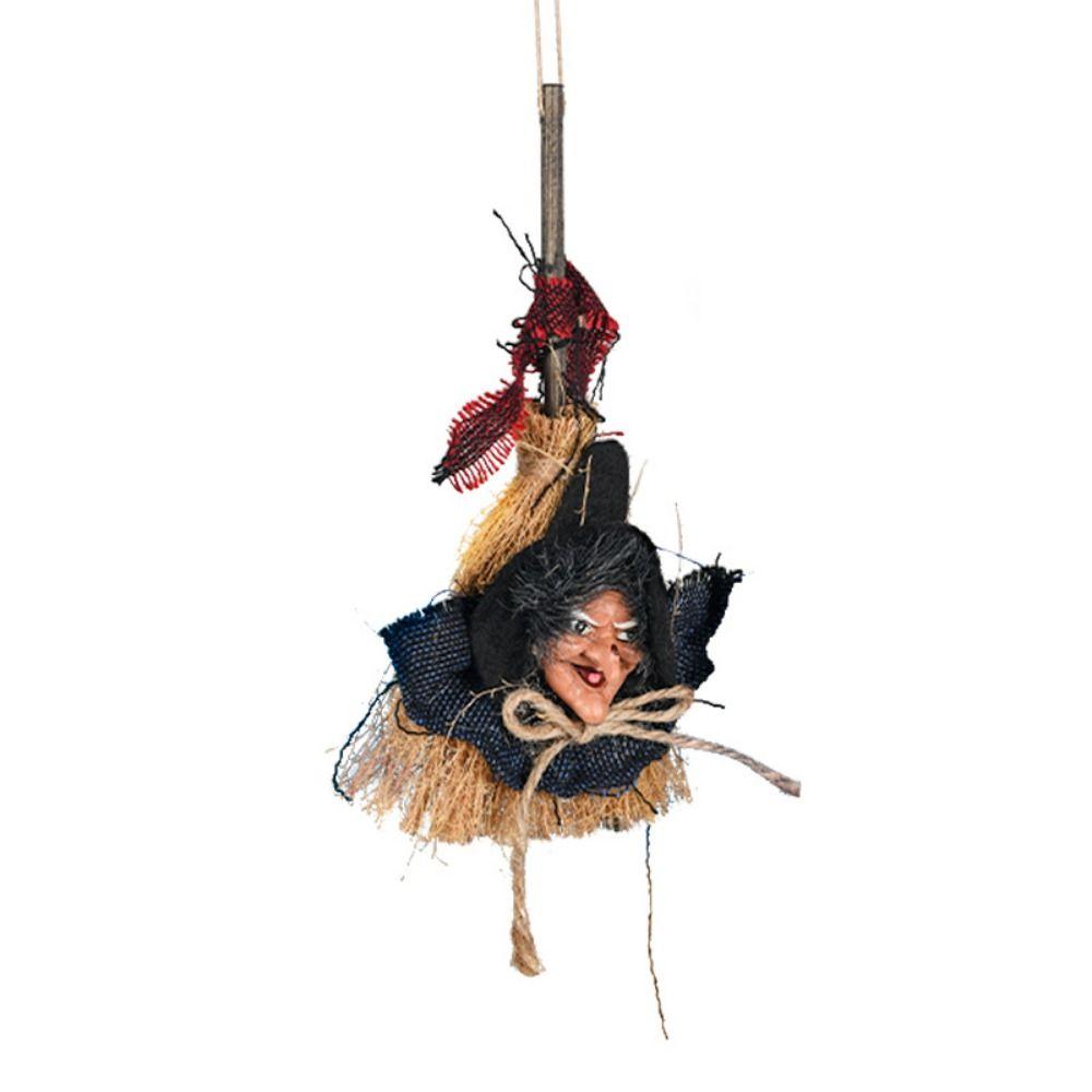 Handmade Witch Props Doll Witch Witch Broom Pendant Funny Halloween Witch Doll Fancy Dress Party