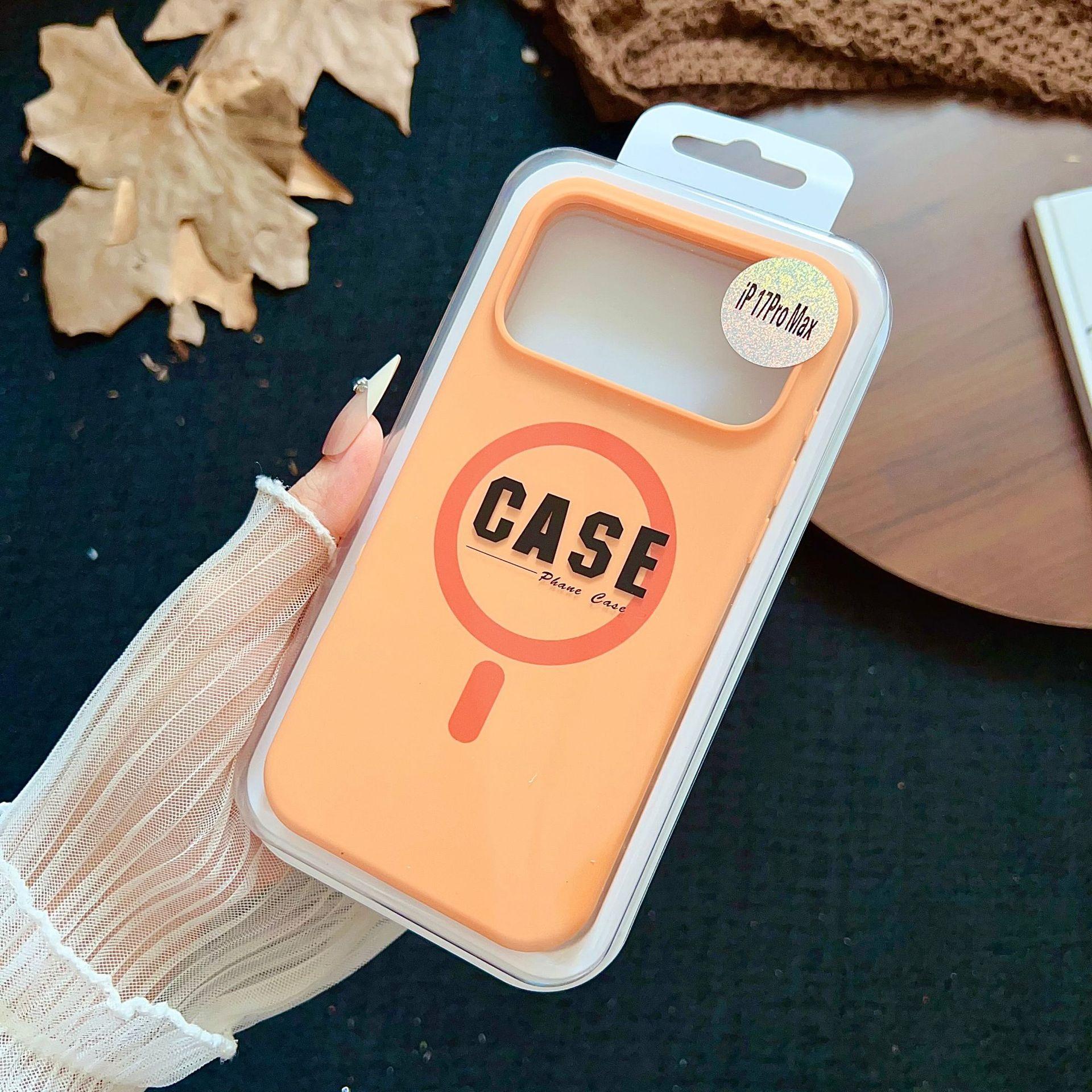 

Solid Color Liquid Large Hole Magnetic Suction Suitable for IPhone17promax Mobile Phone Case Apple 16Ai Buttons All Inclusive Anti Fall iPhone16e