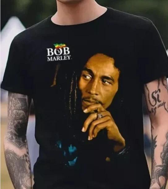 Bob Marley T-shirt Black Cotton S-5XL 2XL