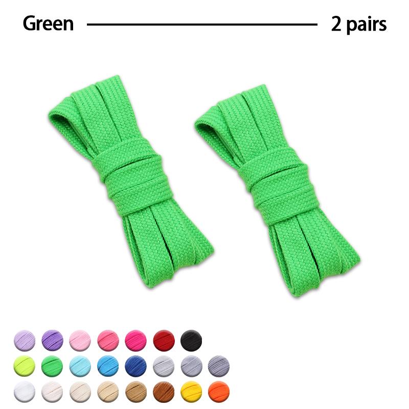 2Pair Flat Cotton Shoelaces Wide Sneaker Replacement Shoe Laces Classic Colored Shoelaces 80/100/120/140/160cm Unisex Shoestring