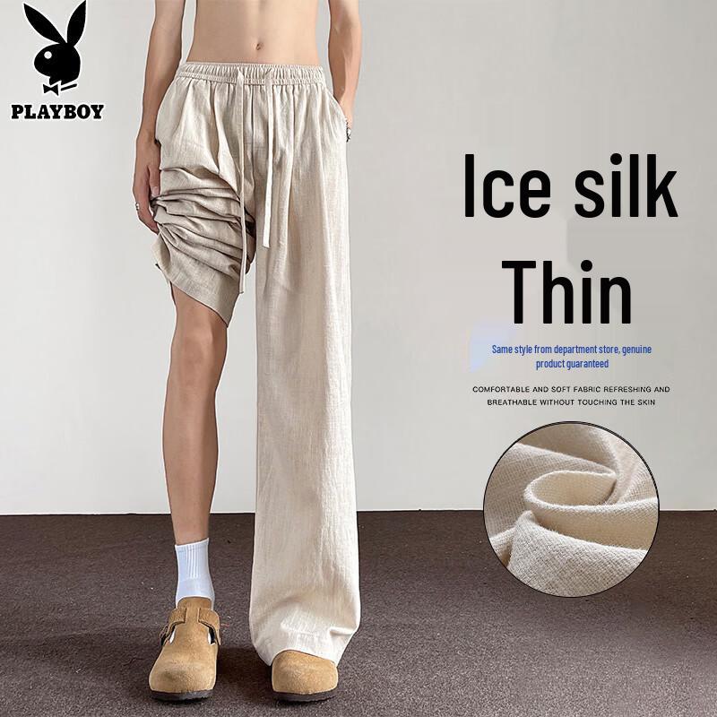 PLAYBOY Men s Summer Loose Straight-Leg Casual Pants XL