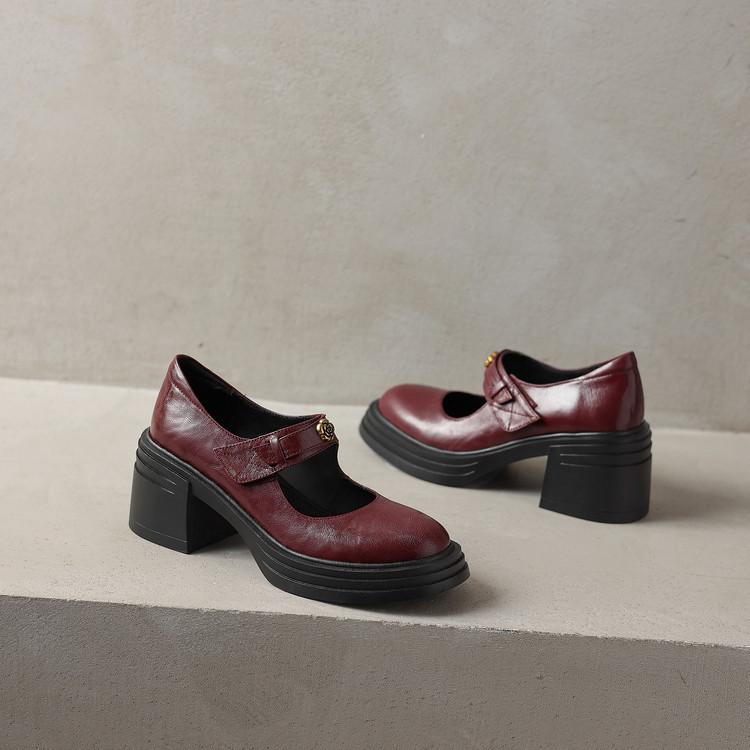 

Лоферы на платформе с камелией в стиле ретро, женские туфли Мэри Джейн на одинарном ходу, повседневные маленькие кожаные туфли 35