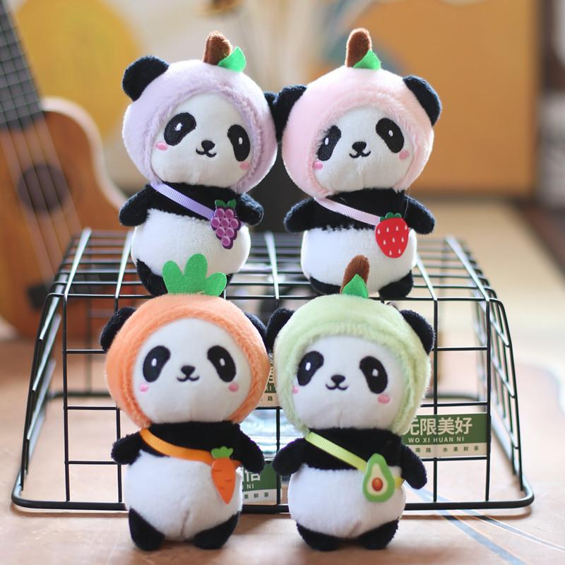 Adorable Plush Panda Keychain Soft Pp Cotton Stuffed Animal Bag Pendant Cute Toy