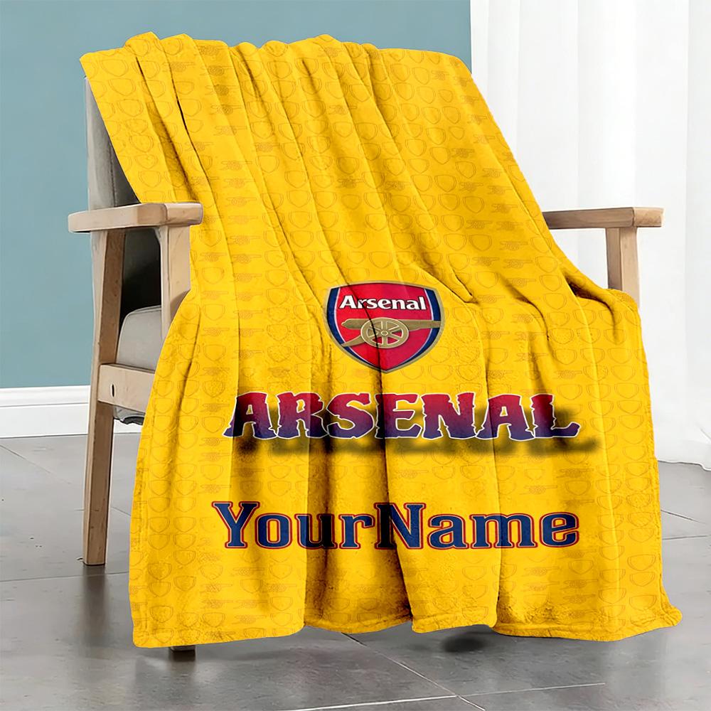 Arsenal Customize Your Name Blanket Multi-purpose Customizable Blanket Warmthful Decor Perfect for Office Chair Chair Seaside Sofa