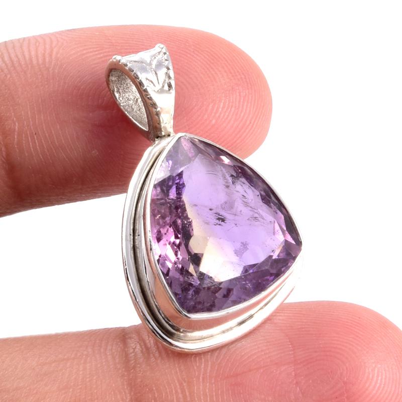 Natural Ametrine Gemstone 925 Solid Sterling Silver Jewelry Pendant 1.1'' S3a66
