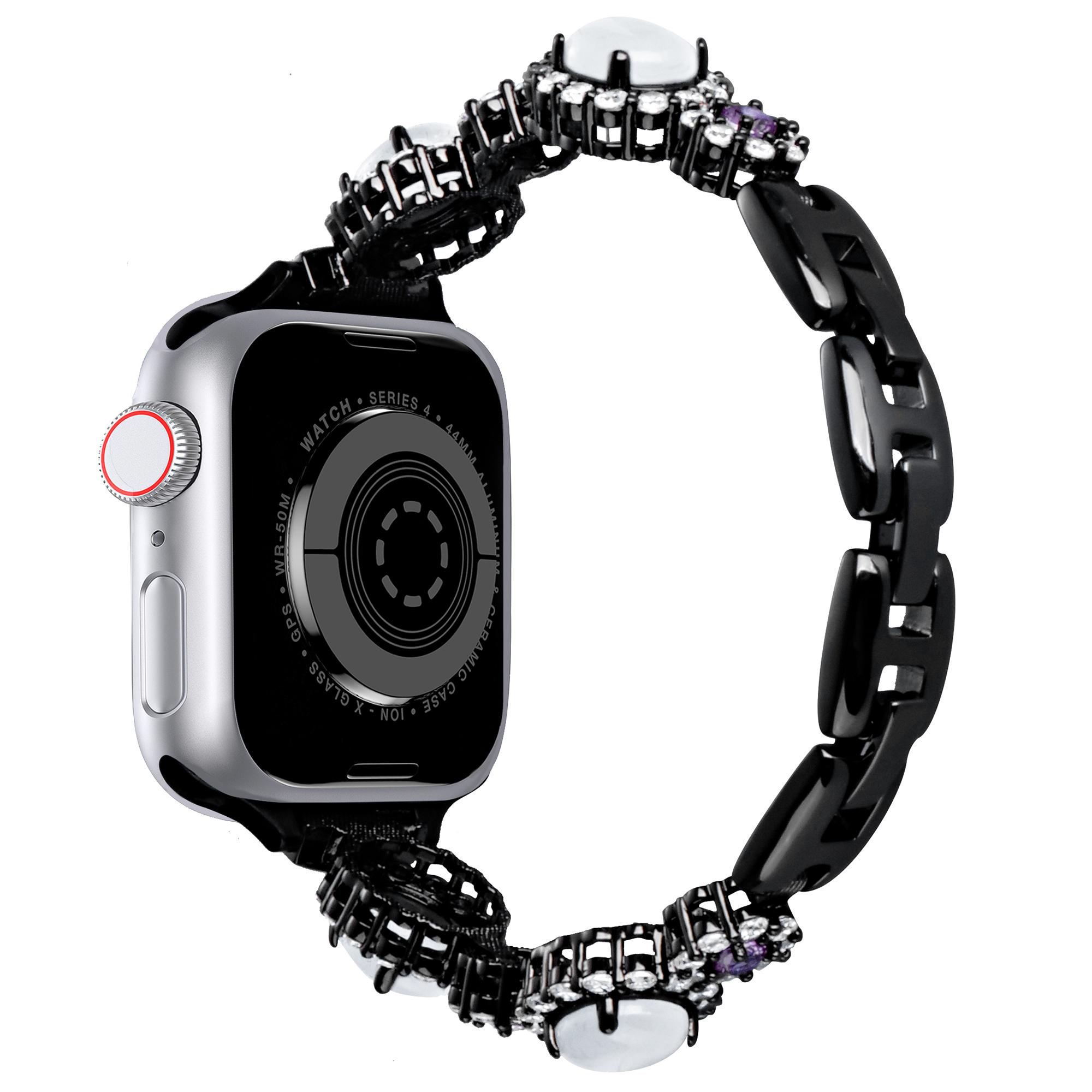 

Watch Band For Apple Watch Series 11 10 42mm/9 8 7 41mm/SE3 SE2 SE 6 5 4 40mm/3 2 1 38mm Gemstone Design Metal Strap A