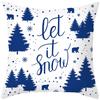 Home Decoration Christmas Blue Printing Poly Poems Pillow Set Nordic Modern New Year Cushion Funda De Almohada