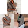 Geometrischer Strickpullover mit Farbblock-Kanten für Damen Herbst