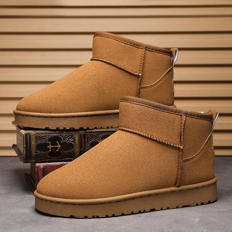New Classic Thickened Fluff Men's Snow Boots Comfortable Warm Ankle Boots Couple Winter Ladies Shoes Chunky Boots