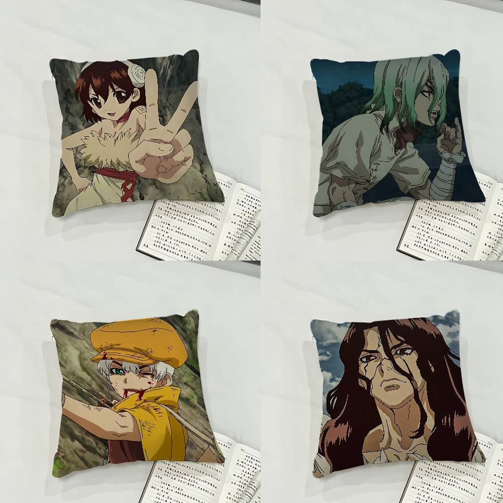Dr. Stone Case Plush Fabric Soft Pillowcase Double Sided Print Cushion Cover Household Gifts