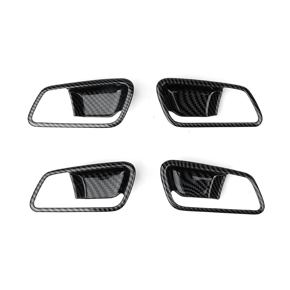 Carbon Fiber Styling Car Inner Door Bowl Handle Frame Cover For Kia Morning 2021-2023 Interior Accessories