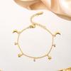 Bohemian Zircon Moon Star Charm Bracelet for Women Stainless Steel Moon Star Chain Bracelet Fashion Jewelry Valentine's Day Gift