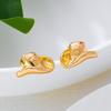 Stylish Gold Retro Denim Hat Earrings: Unique Niche Design with Light Luxury Backs